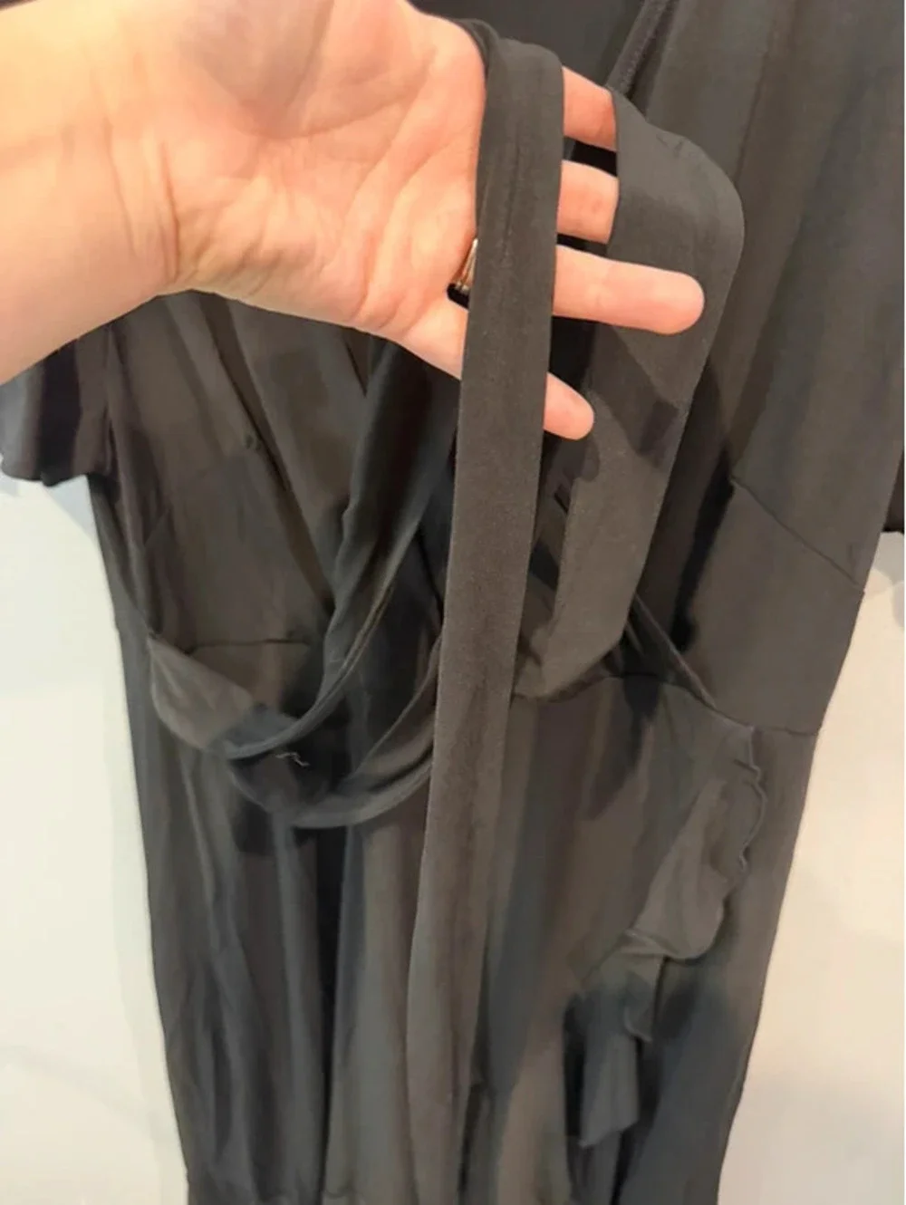 Pinup Fashion Black Wrap Ruffle Midi Dress Size 18W